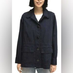 Kate Spade Broome Street Ruffle Military Jacket